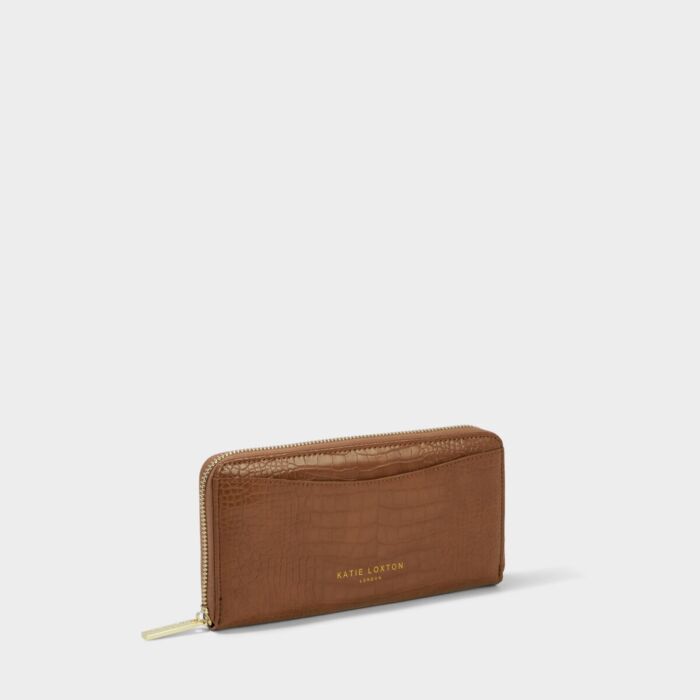 Katie Loxton Cara Faux Croc Curve Purse - Cognac